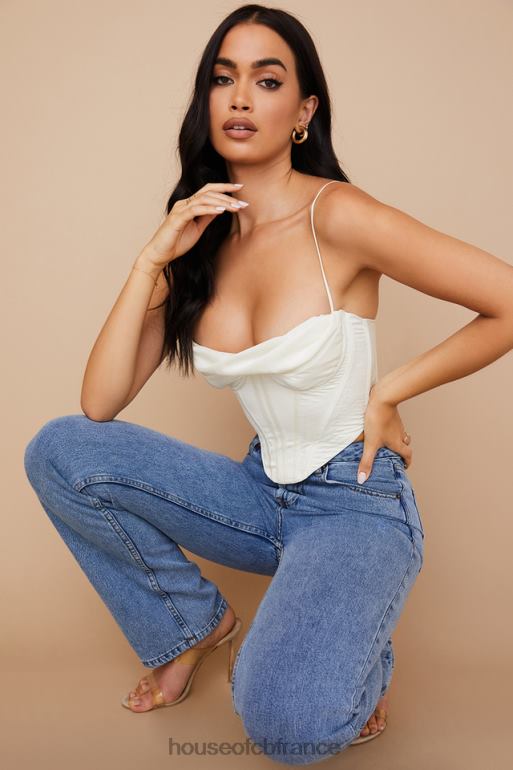 House of CB corset drapé en satin ivoire bea N888H84 vêtements