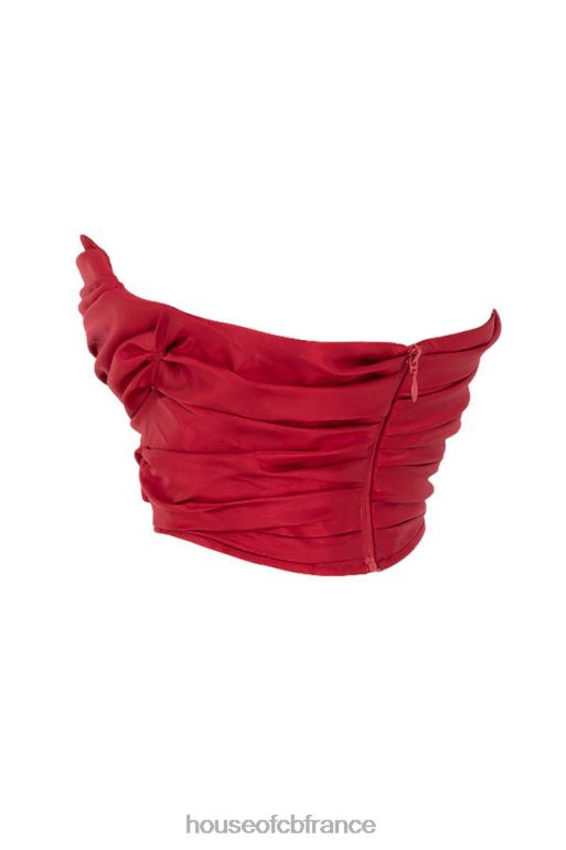 House of CB corset drapé en taffetas rouge ari N888H95 vêtements
