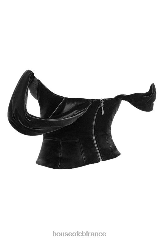 House of CB corset drapé en velours noir angélique N888H96 vêtements