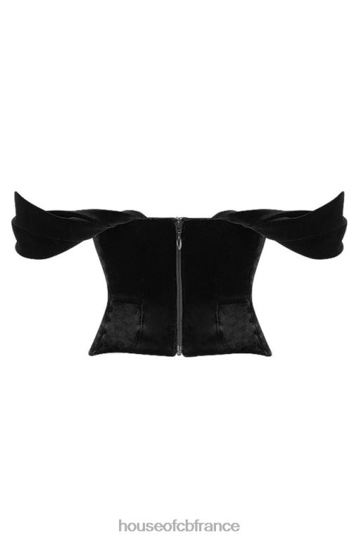 House of CB corset drapé en velours noir angélique N888H96 vêtements