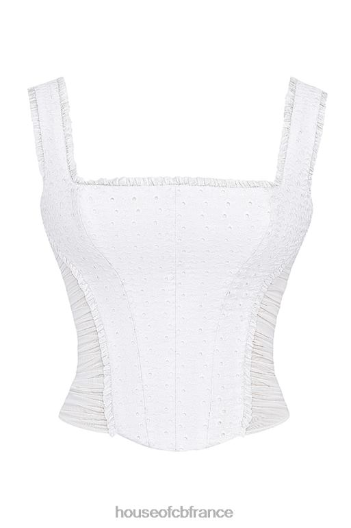 House of CB corset en broderie anglaise blanche catalina N888H21 vêtements