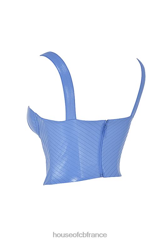 House of CB corset en cuir végétalien bleu melissa bleuet N888H65 vêtements