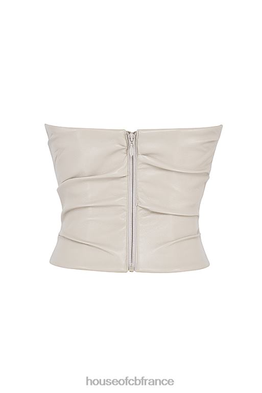 House of CB corset en cuir végétalien à plongée brouillard saffira N888H50 vêtements