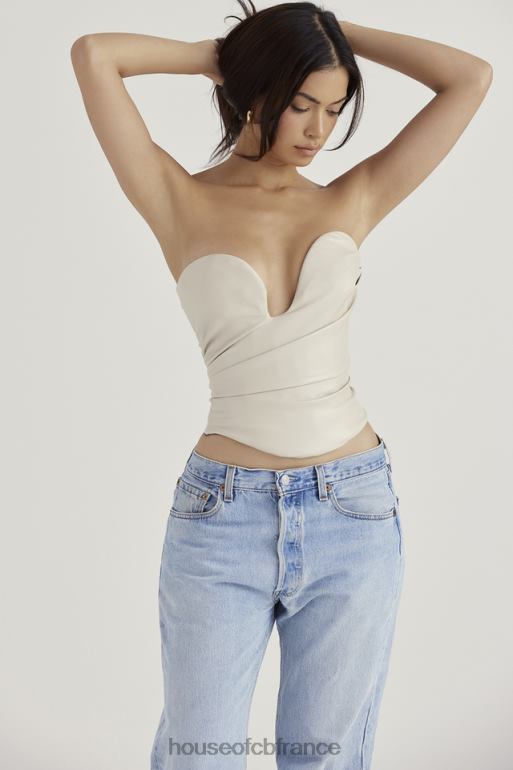 House of CB corset en cuir végétalien à plongée brouillard saffira N888H50 vêtements