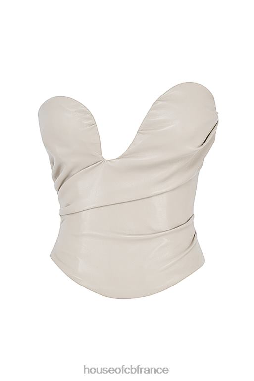 House of CB corset en cuir végétalien à plongée brouillard saffira N888H50 vêtements