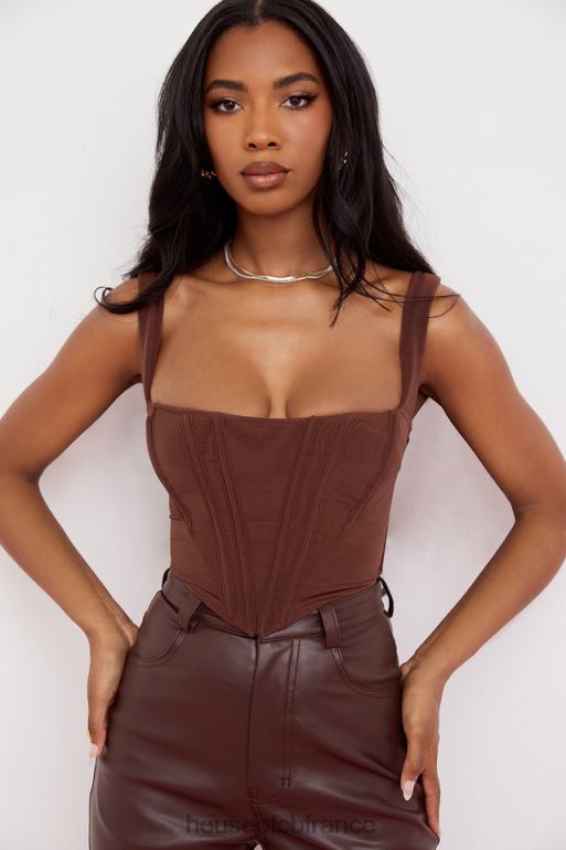 House of CB corset en maille chocolat ninetta N888H92 vêtements