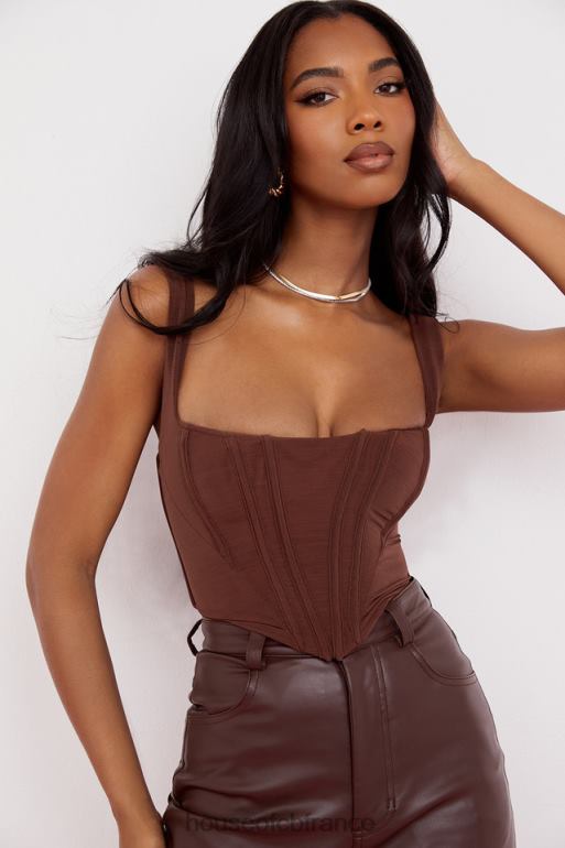 House of CB corset en maille chocolat ninetta N888H92 vêtements