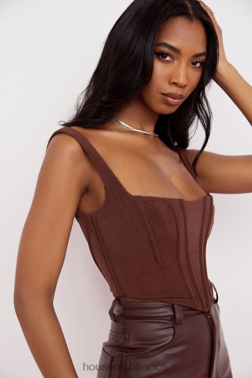 House of CB corset en maille chocolat ninetta N888H92 vêtements