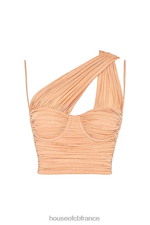 House of CB corset en maille froncée beige eliana N888H78 vêtements
