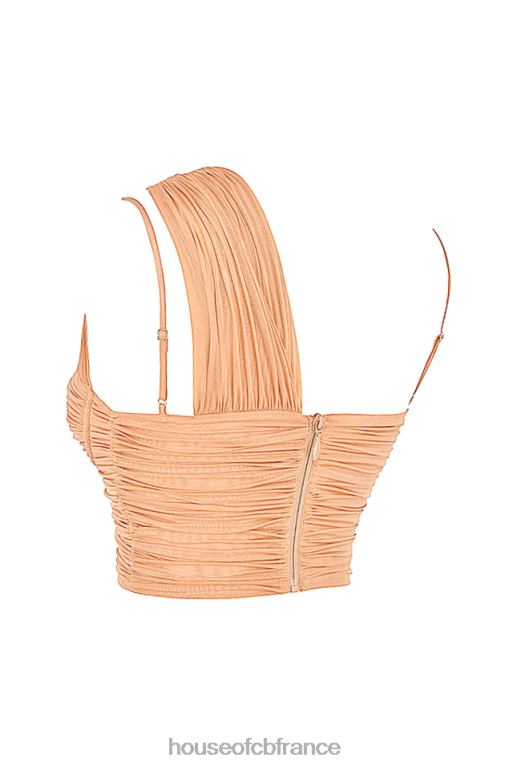 House of CB corset en maille froncée beige eliana N888H78 vêtements