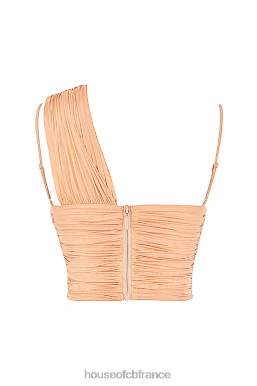 House of CB corset en maille froncée beige eliana N888H78 vêtements