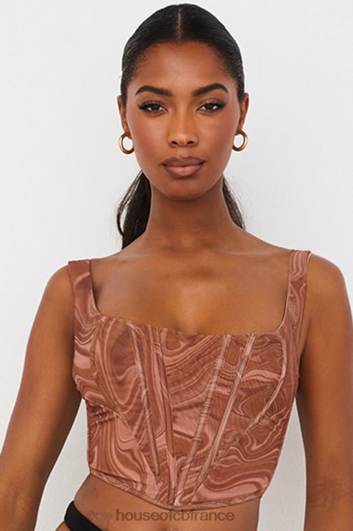 House of CB corset en résille à imprimé tourbillon ninetta N888H86 vêtements