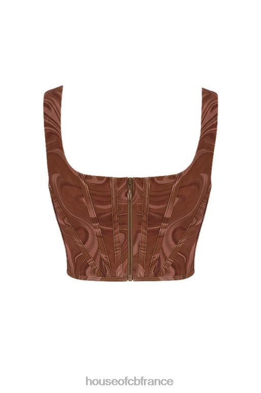 House of CB corset en résille à imprimé tourbillon ninetta N888H86 vêtements