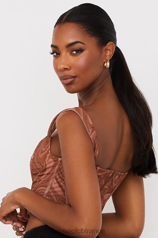 House of CB corset en résille à imprimé tourbillon ninetta N888H86 vêtements