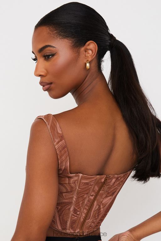 House of CB corset en résille à imprimé tourbillon ninetta N888H86 vêtements