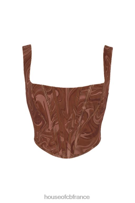 House of CB corset en résille à imprimé tourbillon ninetta N888H86 vêtements