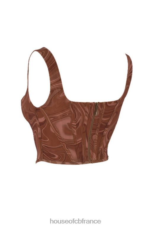 House of CB corset en résille à imprimé tourbillon ninetta N888H86 vêtements