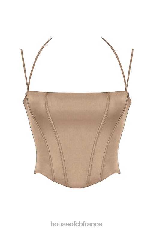 House of CB corset en satin chantelle latte N888H60 vêtements