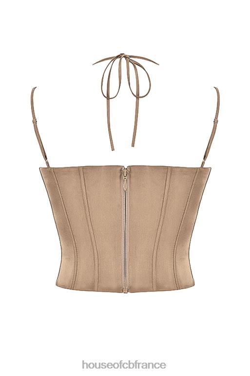 House of CB corset en satin chantelle latte N888H60 vêtements