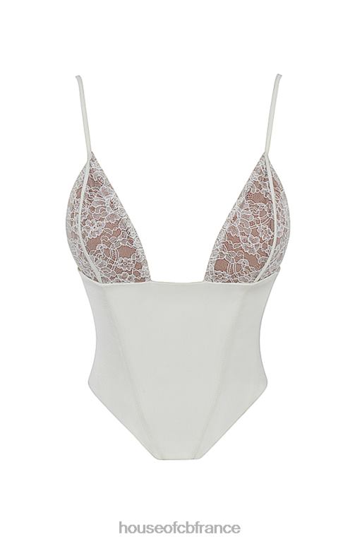 House of CB corset en satin et dentelle ivoire Emilee N888H53 vêtements