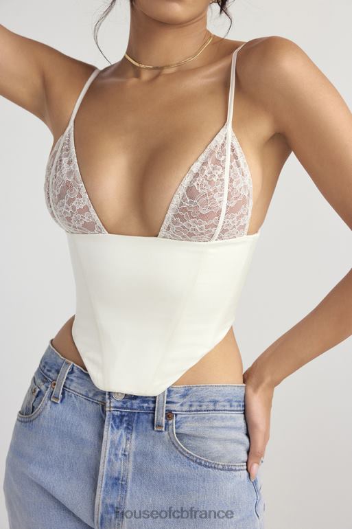 House of CB corset en satin et dentelle ivoire Emilee N888H53 vêtements