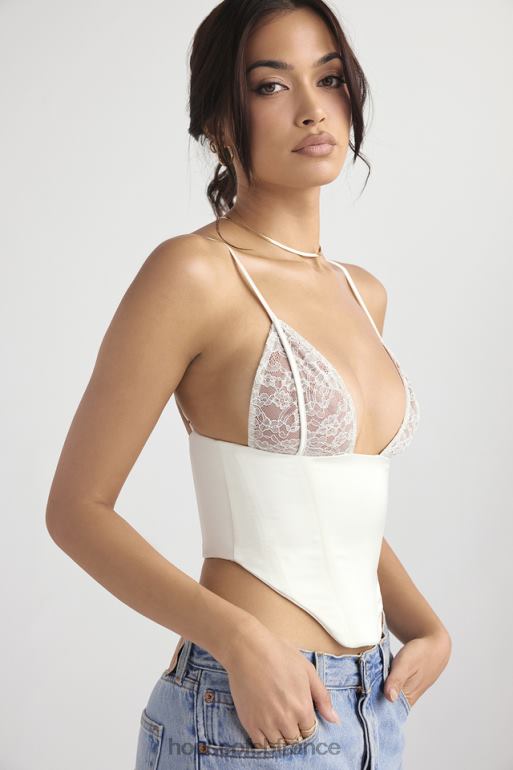 House of CB corset en satin et dentelle ivoire Emilee N888H53 vêtements