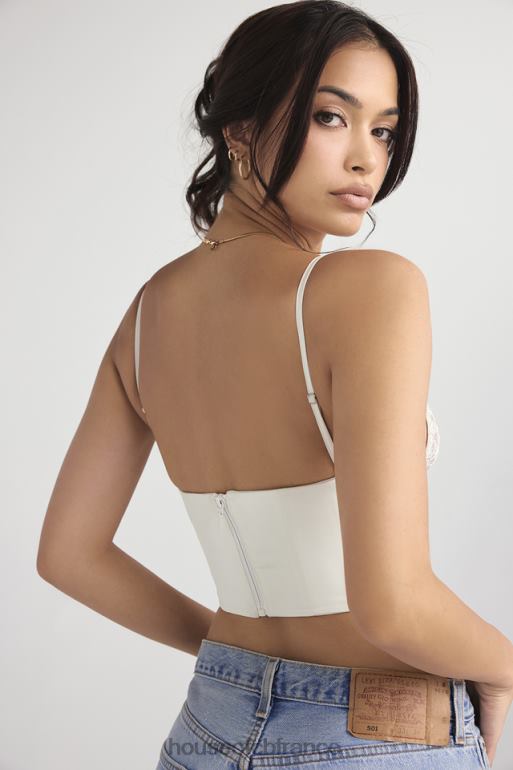 House of CB corset en satin et dentelle ivoire Emilee N888H53 vêtements
