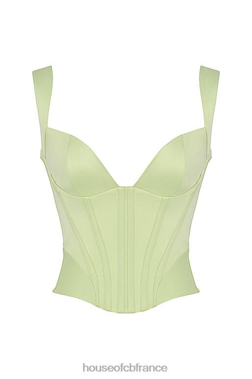 House of CB corset en satin liberty citron vert N888H79 vêtements