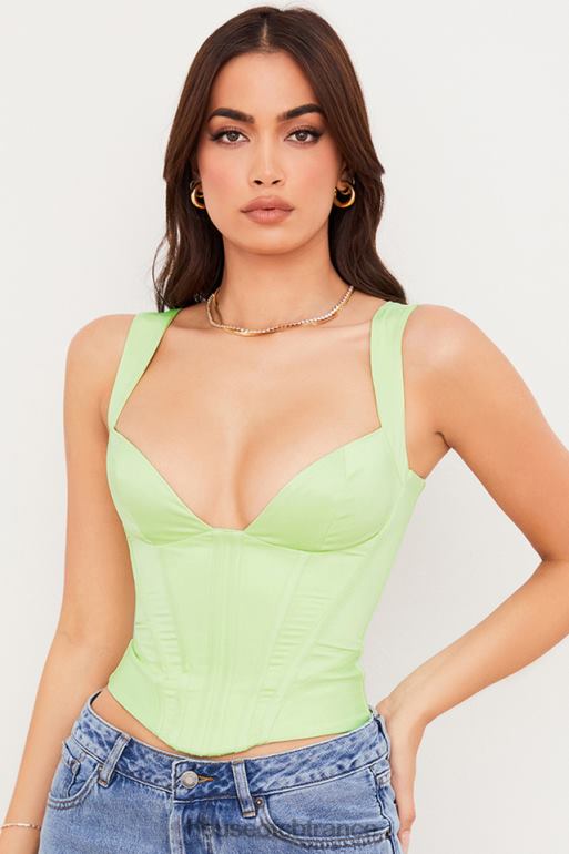 House of CB corset en satin liberty citron vert N888H79 vêtements