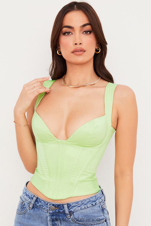 House of CB corset en satin liberty citron vert N888H79 vêtements