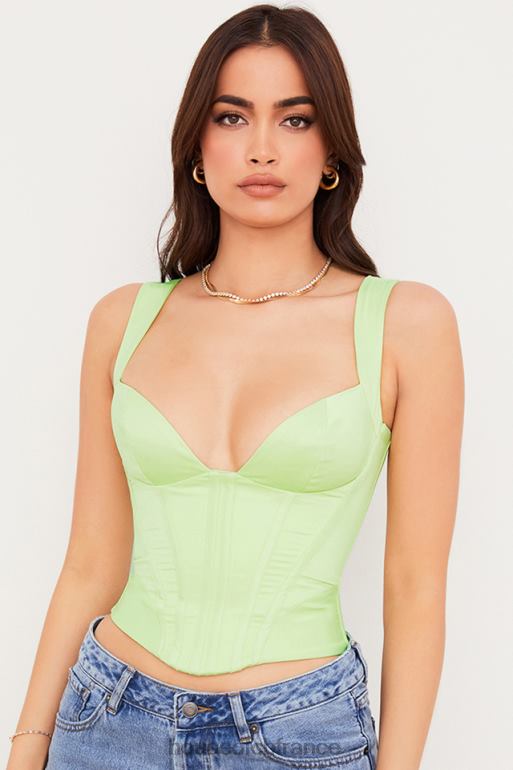 House of CB corset en satin liberty citron vert N888H79 vêtements