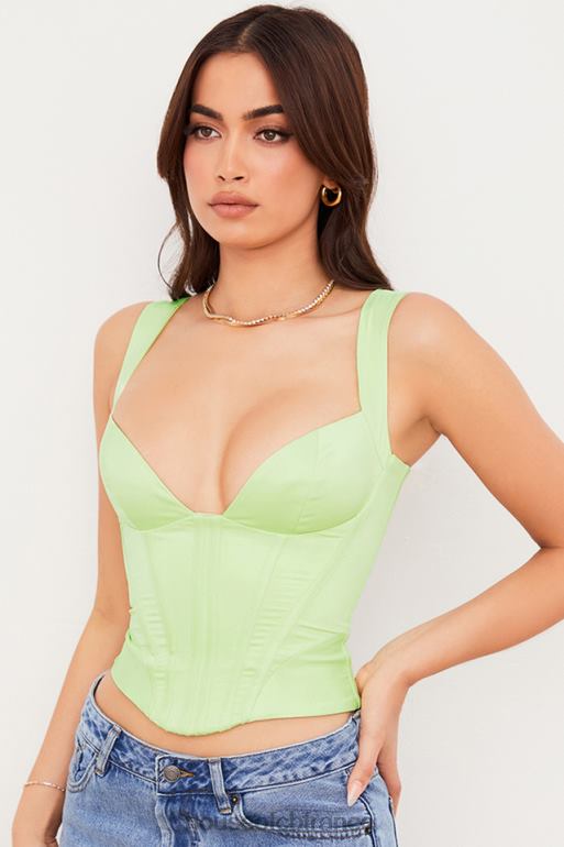 House of CB corset en satin liberty citron vert N888H79 vêtements