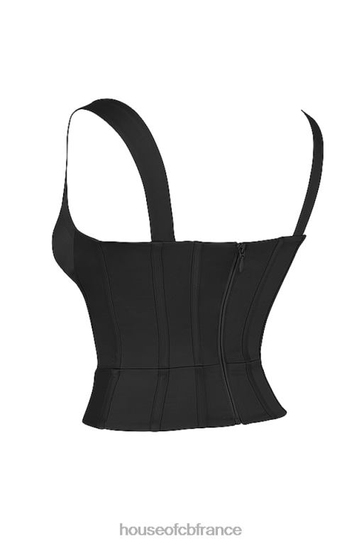 House of CB corset en satin noir liberty N888H76 vêtements