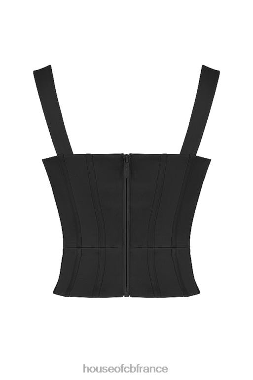 House of CB corset en satin noir liberty N888H76 vêtements