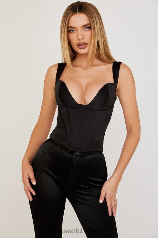 House of CB corset en satin noir liberty N888H76 vêtements