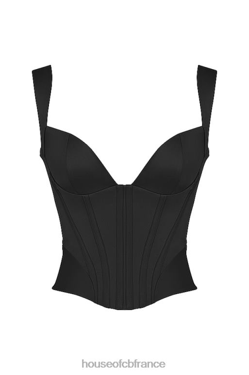 House of CB corset en satin noir liberty N888H76 vêtements