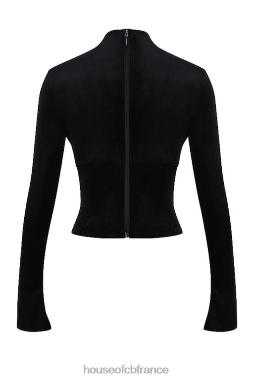 House of CB corset en velours noir leonora N888H33 vêtements