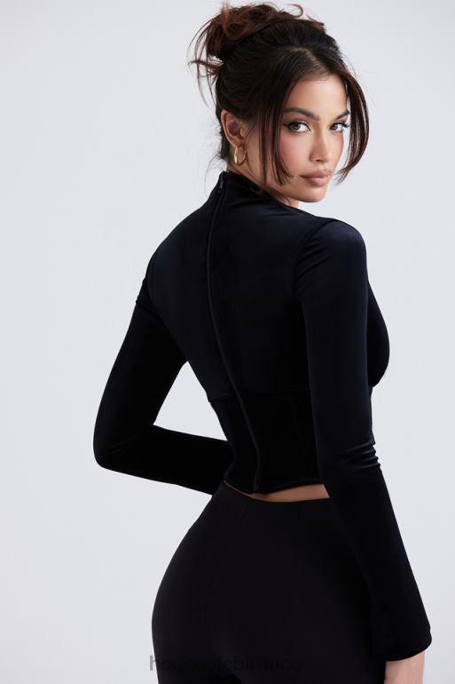 House of CB corset en velours noir leonora N888H33 vêtements