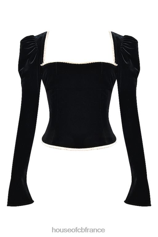 House of CB corset en velours noir noa N888H3 vêtements