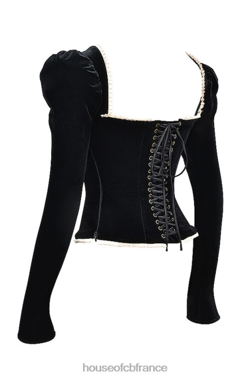 House of CB corset en velours noir noa N888H3 vêtements