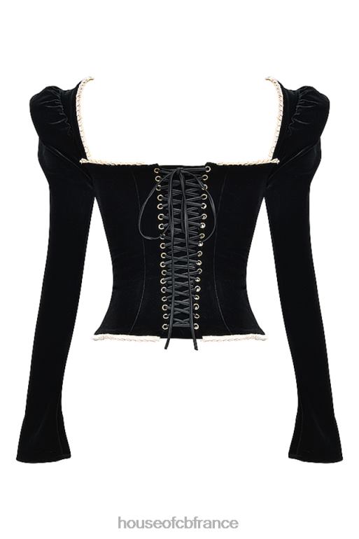 House of CB corset en velours noir noa N888H3 vêtements