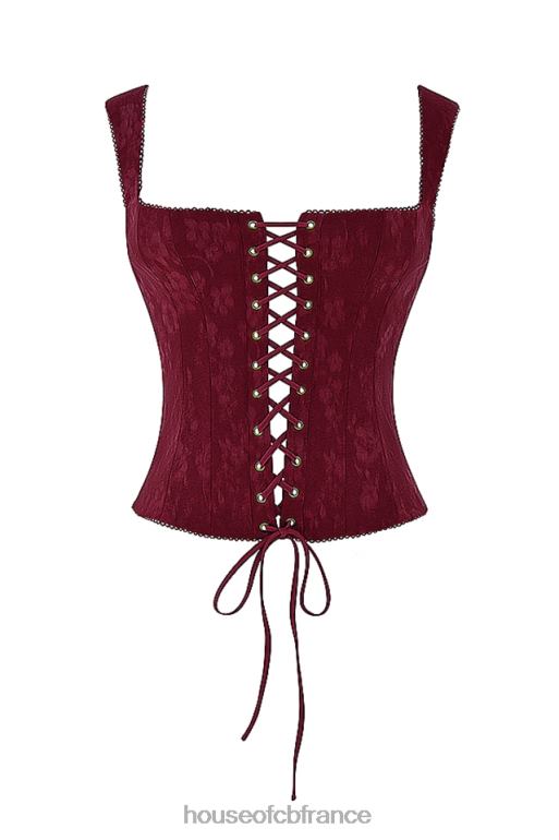 House of CB corset fleuri paris merlot N888H7 vêtements
