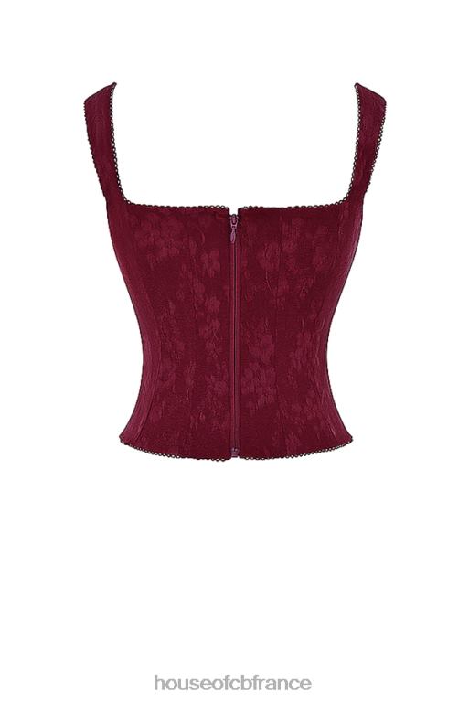 House of CB corset fleuri paris merlot N888H7 vêtements