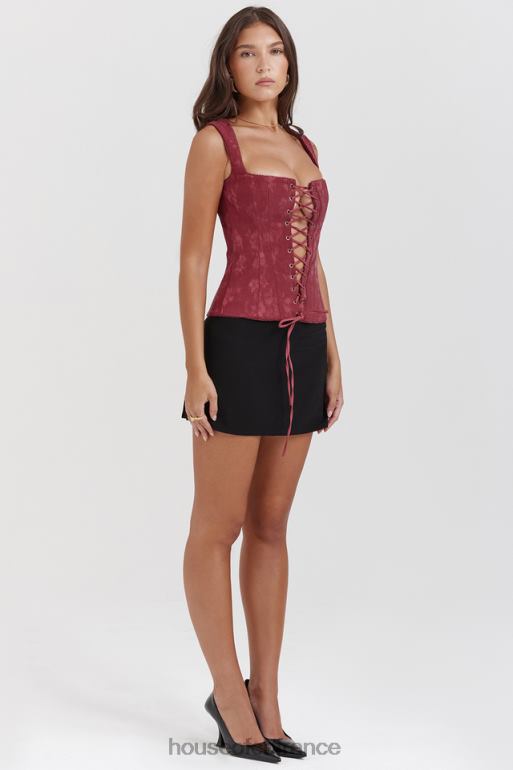 House of CB corset fleuri paris merlot N888H7 vêtements
