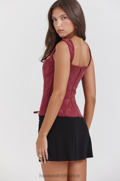 House of CB corset fleuri paris merlot N888H7 vêtements