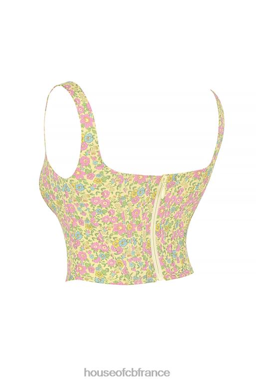 House of CB corset fleuri vintage coquelicot N888H77 vêtements