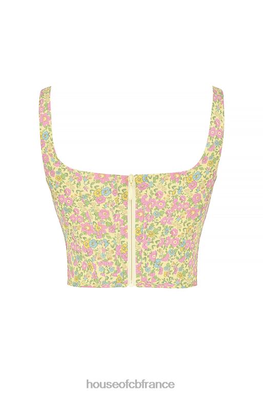 House of CB corset fleuri vintage coquelicot N888H77 vêtements