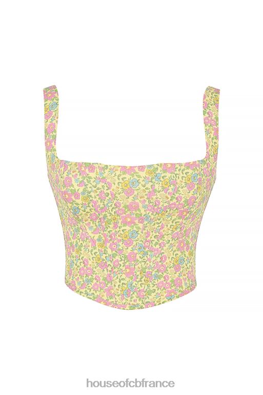 House of CB corset fleuri vintage coquelicot N888H77 vêtements