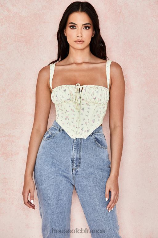 House of CB corset floral gène citron N888H106 vêtements