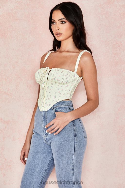 House of CB corset floral gène citron N888H106 vêtements
